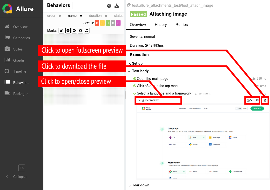 Attaching screenshots
