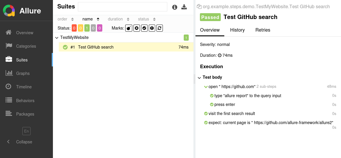 Allure Report Spock Example