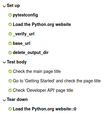 Allure Report Pytest Fixtures