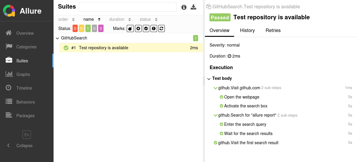 Allure Report Robot Framework Example Allure Report Robot Framework Example
