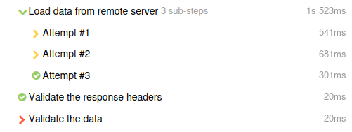 Allure Report failed test steps
