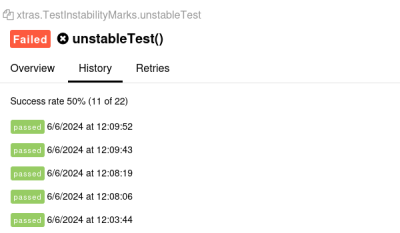Flaky test mark in Allure Report