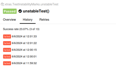 Flaky test mark in Allure Report